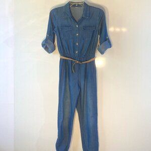 Denim Chambray utility jumpsuit smaller size essential retro street style layeri